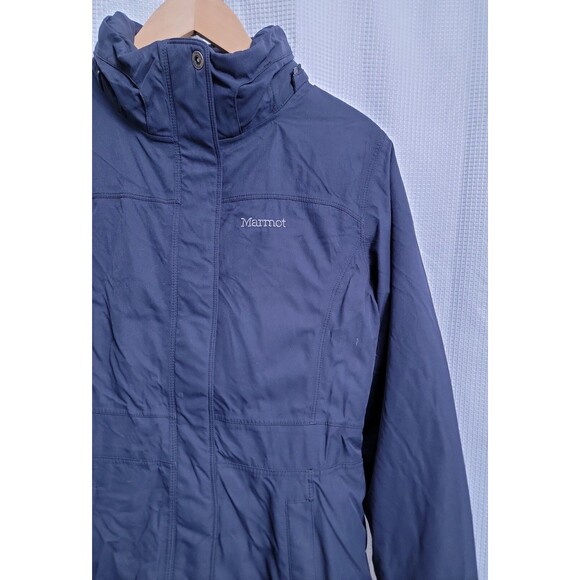 Marmot 650 Fill Goose Down Navy Coat Parka Women's MEDIUM - Picture 3 of 9